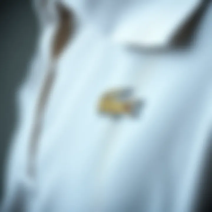 Detail view of Lacoste Polo T-Shirt fabric texture emphasizing quality