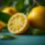 Fresh lemon cut in half showcasing its juicy interior