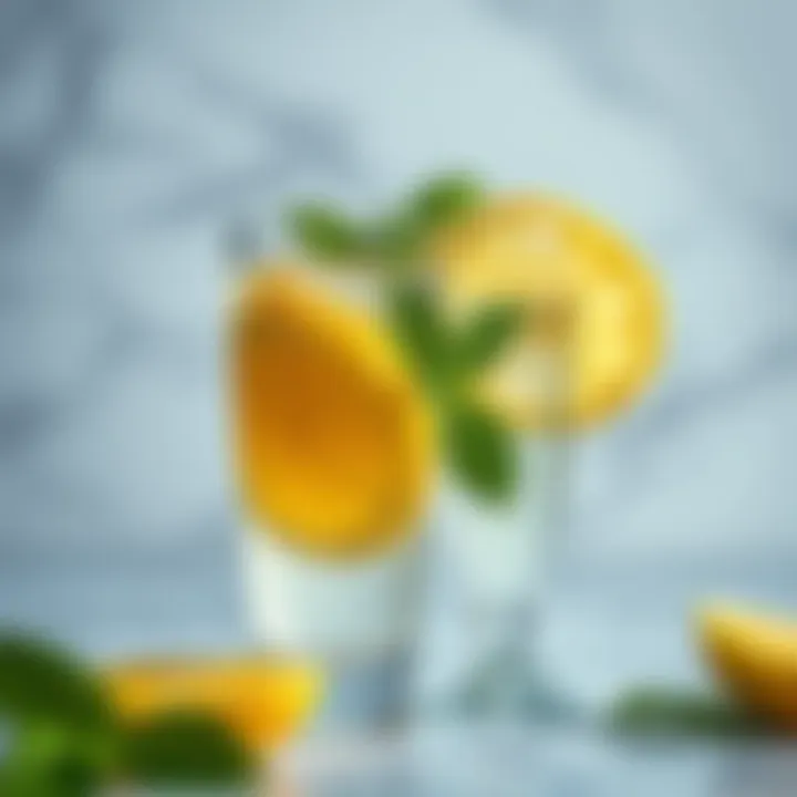 A glass of lemon water garnished with mint leaves
