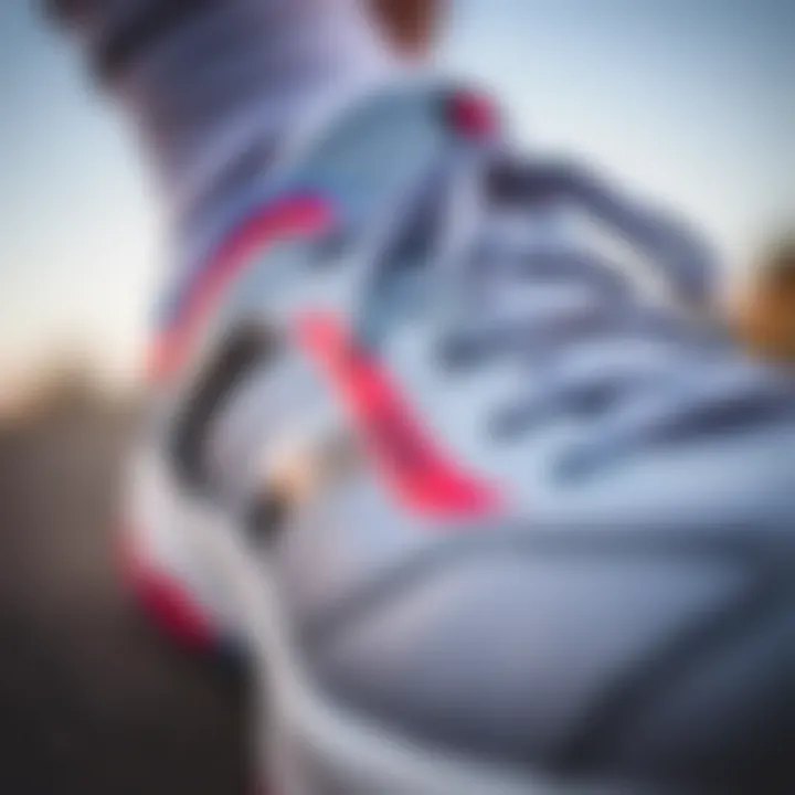 A close-up of Lescon shoe features that enhance athletic performance.