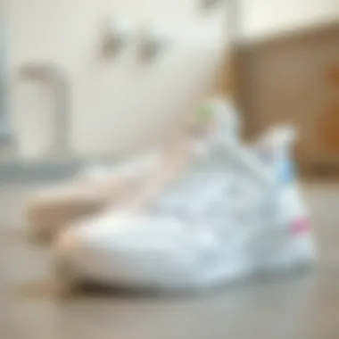 Detail View of Lotto White Sneakers Close-up of Lotto white sneakers showcasing design details