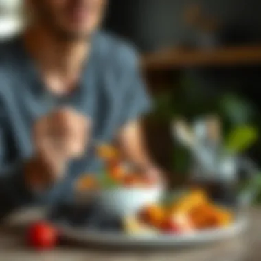 A person enjoying a balanced meal with fresh ingredients