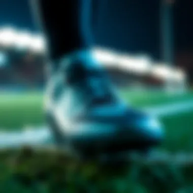 Close-up of innovative Nike football boots design