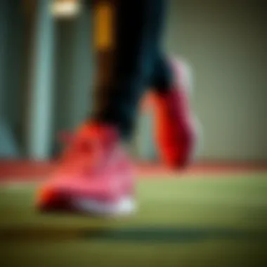 Athlete wearing Puma shoes during an intense workout