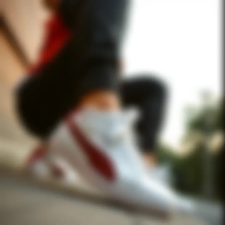 Fashionable outfit paired with Puma sneakers