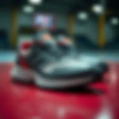 The Intersection of Style and Functionality Stylish modern sports shoes on a vibrant surface