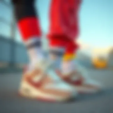 Trendy sneakers paired with activewear