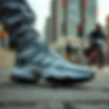 Athletic shoes in a stylish urban setting