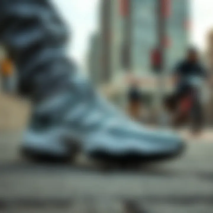 Athletic shoes in a stylish urban setting