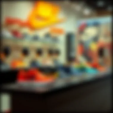 Fashionable display of Nike footwear in vibrant settings.