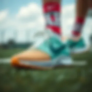 Close-up of the Nike Air Deldon shoe design