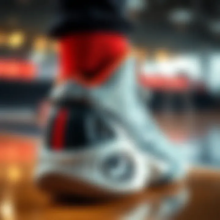 Close-up of Nike basketball shoe showcasing innovative design