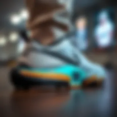 Close-up of Nike shoe technology features