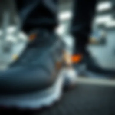 Close-up of Nike shoe technology features