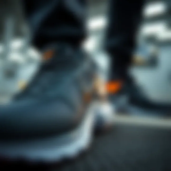 Close-up of Nike shoe technology features