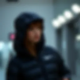 Elegant Black Puffer Jacket by Nike