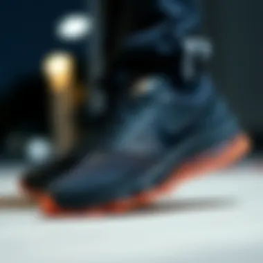 Close-up of Nike black sports shoes highlighting performance features