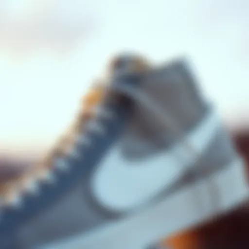 Close-up view of the Nike Blazer Mid 77 showcasing its intricate design.