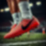 Dynamic view of a football player showcasing Nike turf shoes in motion