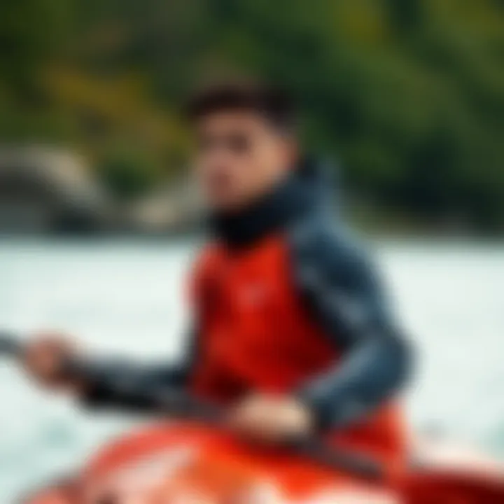 Athlete Showcasing Nike Kayak Mont in Action Athlete in action wearing a Nike kayak jacket