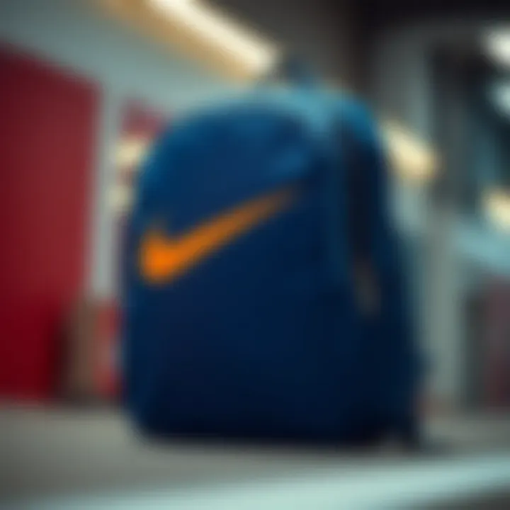 Close-up of Nike backpack design details