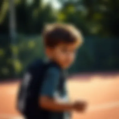 Child using Nike backpack during sports activity