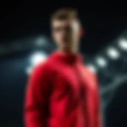 Dynamic athletic apparel in vibrant red