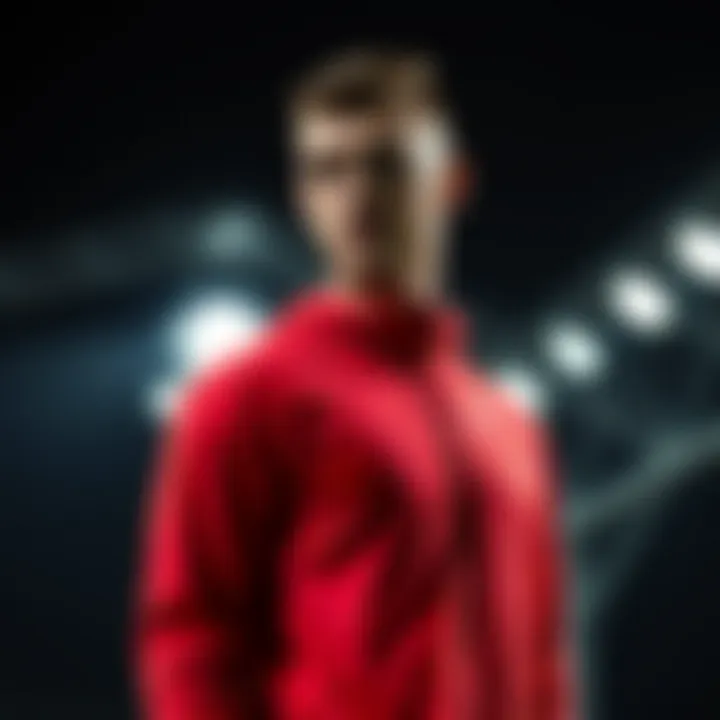 Dynamic athletic apparel in vibrant red