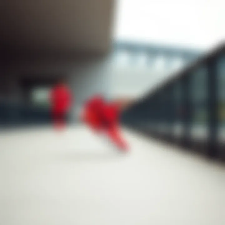 Innovative design elements of red Nike gear