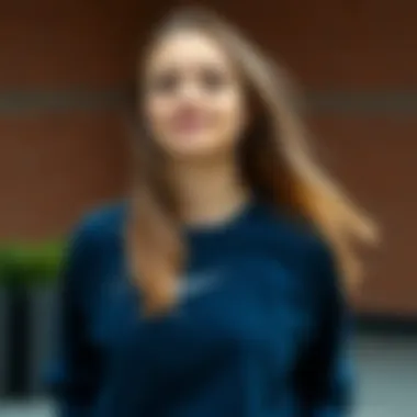 Stylish casual outfit featuring Nike navy sweatshirt