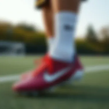 Fashion Meets Functionality Enthusiastic user displaying the stylish look of Nike Marvel cleats