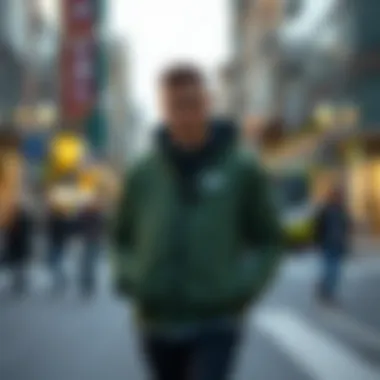 Stylish green Nike jacket in an urban setting