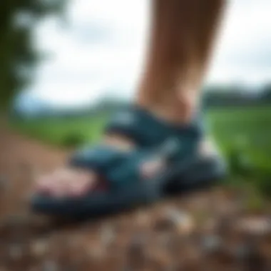 Outdoor Durability Durable Nike sandals in an outdoor setting