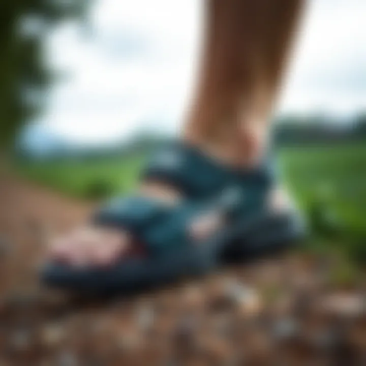 Outdoor Durability Durable Nike sandals in an outdoor setting