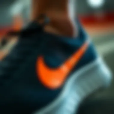 Close-up of Nike shoe technology demonstrating comfort