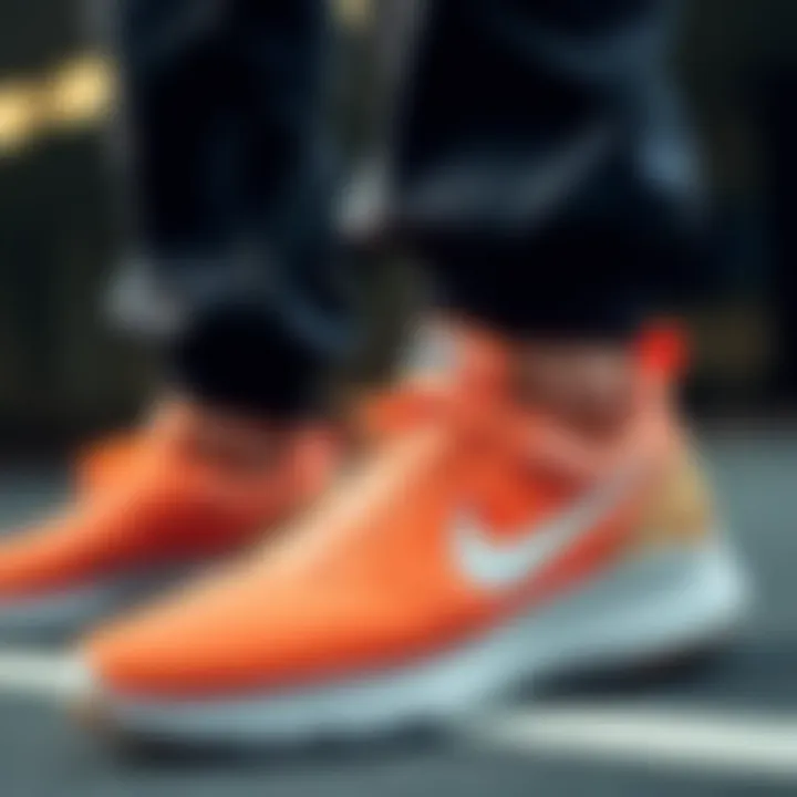 Material quality close-up of Nike T Lite XI footwear