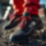 Detailed view of North Face footwear showcasing advanced technology