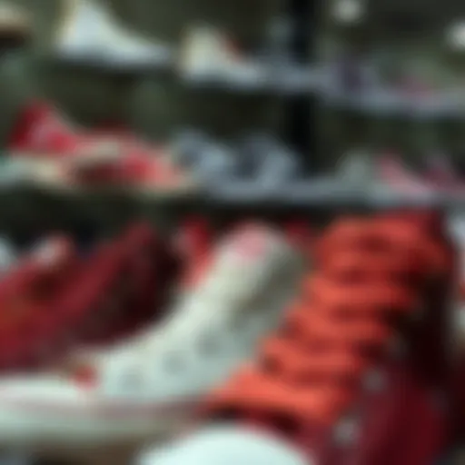 A range of original Converse shoes displayed in a store