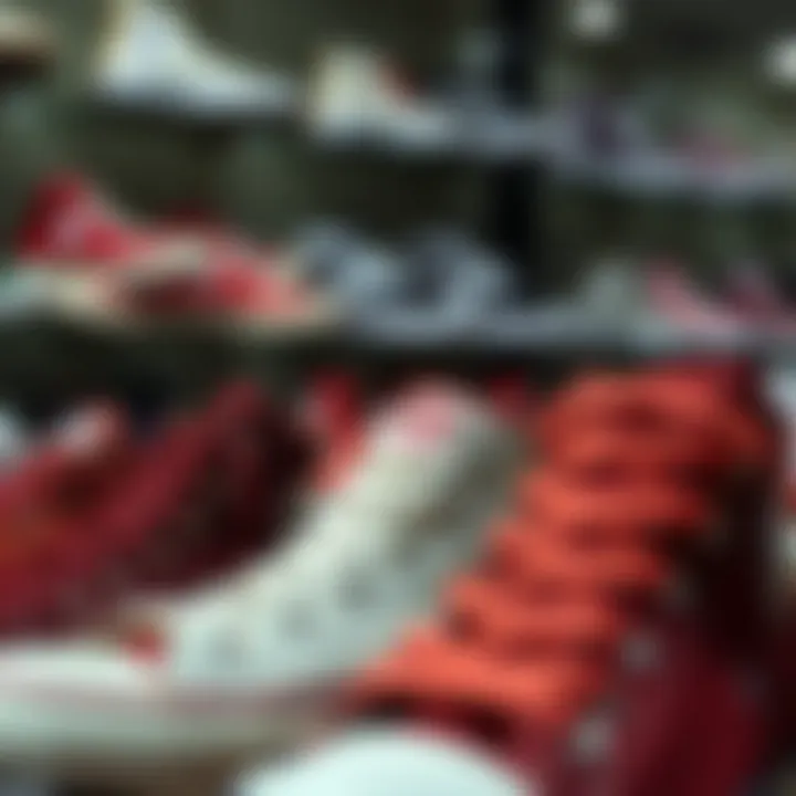 A range of original Converse shoes displayed in a store