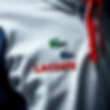 Lacoste logo on a stylish athletic wear