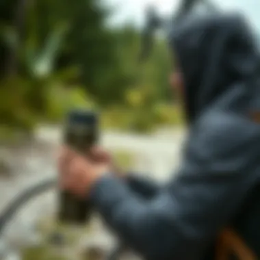 Outdoor activity using a large water thermos