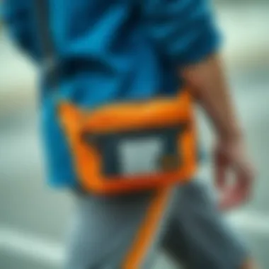 Stylish patch bag incorporated into athletic wear