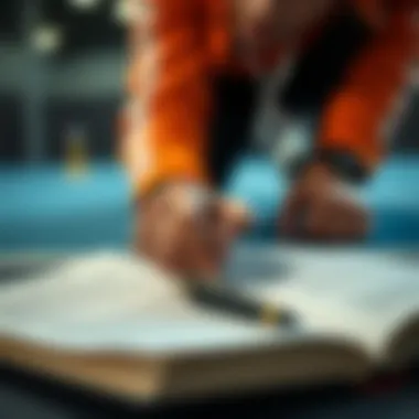 A person setting personal goals on a journal