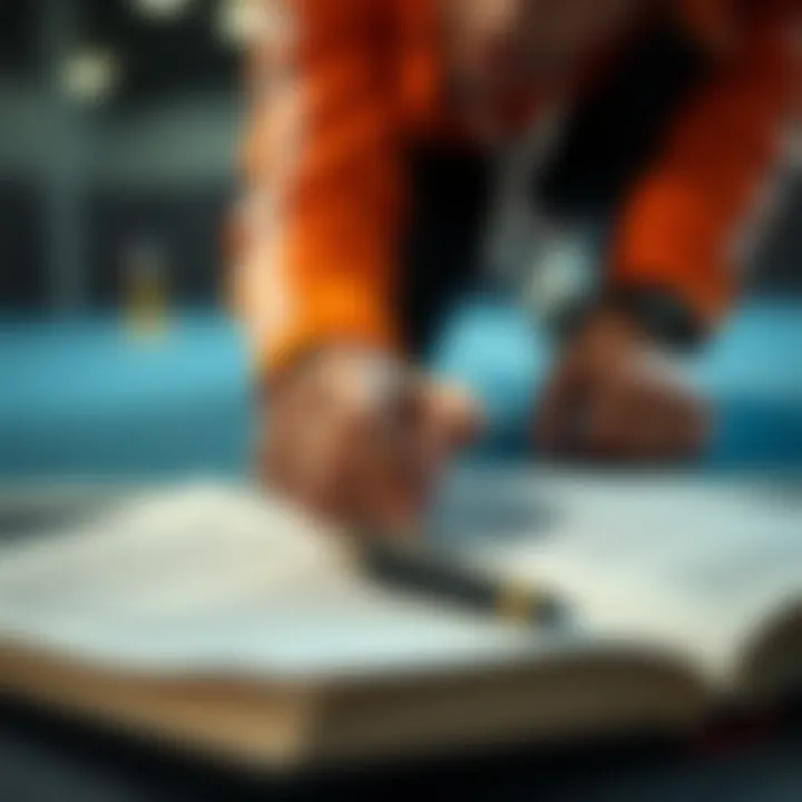 A person setting personal goals on a journal