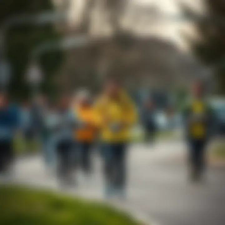 A group of individuals participating in a community plogging event