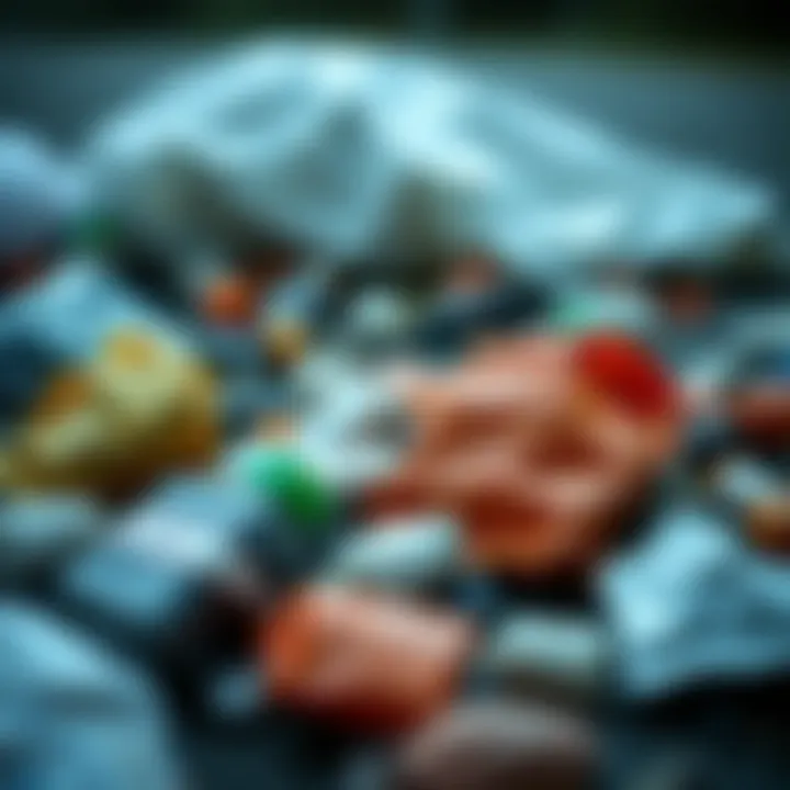 A close-up of litter collected during a plogging session