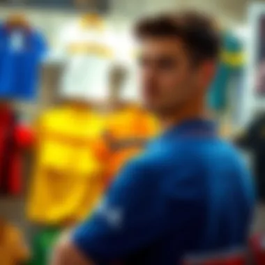 Display of popular polo shirt brands and their latest collections