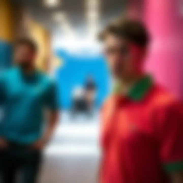 A vibrant color palette reflecting current fashion trends in polo shirts