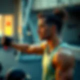 Energetic athlete preparing for workout