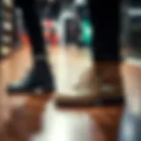 Stylish Puma boots on a wooden floor showcasing their design